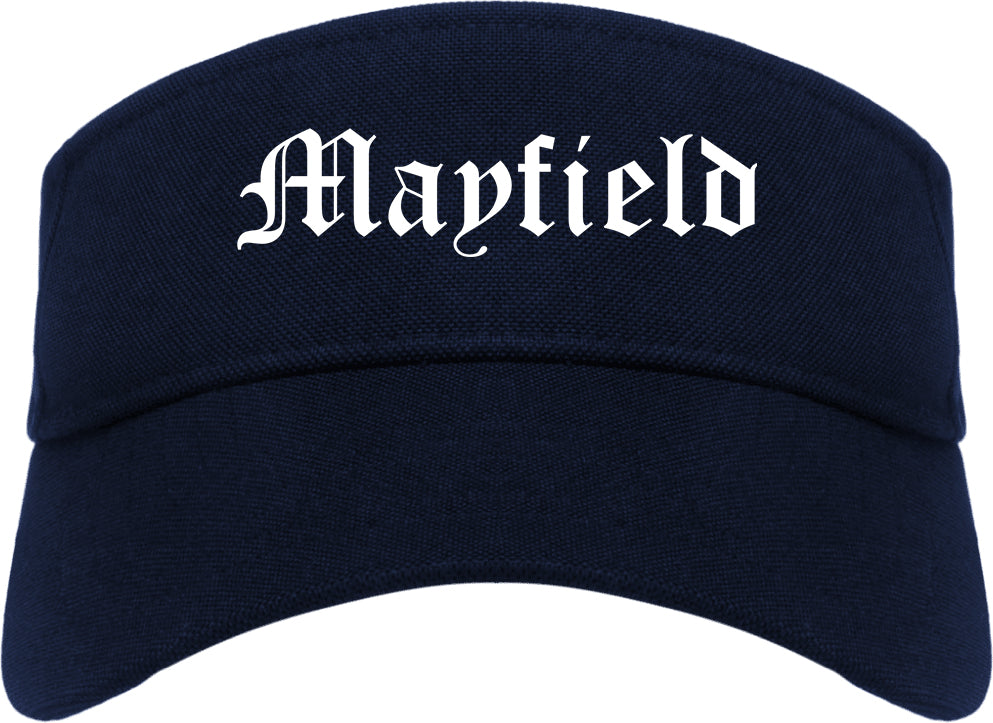 Mayfield Kentucky KY Old English Mens Visor Cap Hat Navy Blue