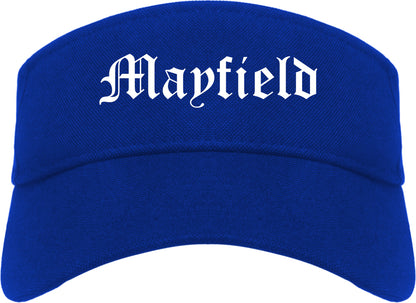 Mayfield Kentucky KY Old English Mens Visor Cap Hat Royal Blue