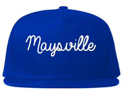 Maysville Kentucky KY Script Mens Snapback Hat Royal Blue