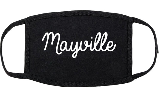 Mayville Wisconsin WI Script Cotton Face Mask Black