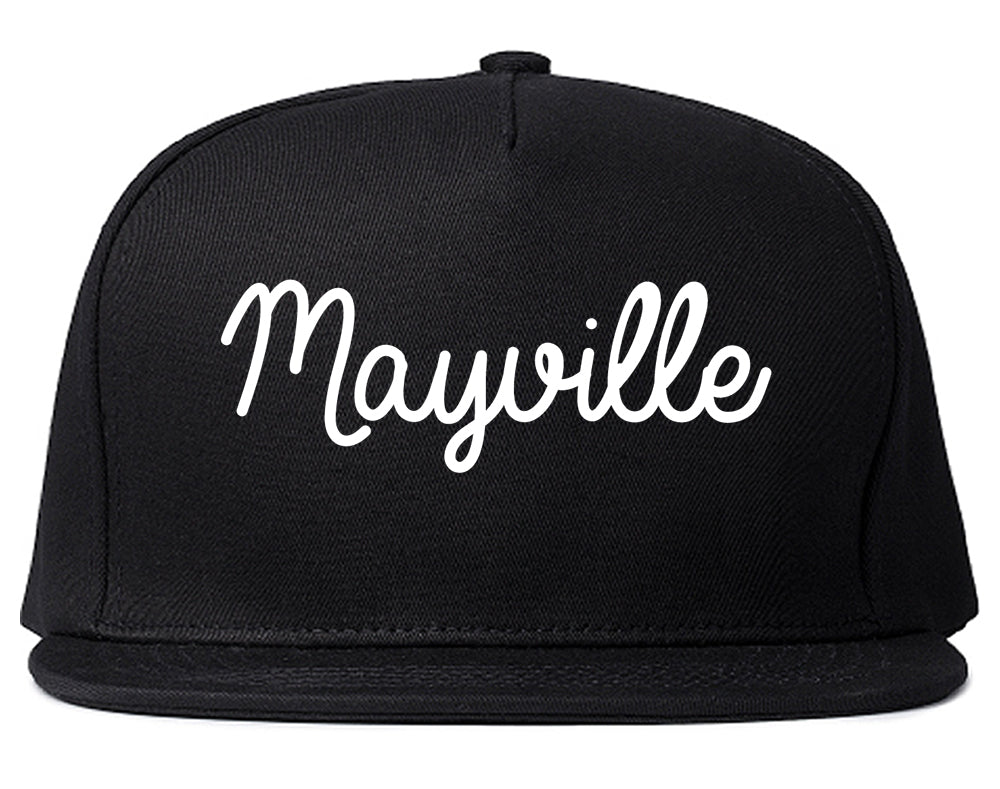 Mayville Wisconsin WI Script Mens Snapback Hat Black