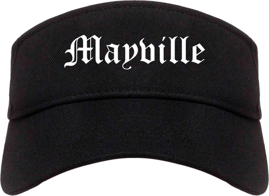 Mayville Wisconsin WI Old English Mens Visor Cap Hat Black