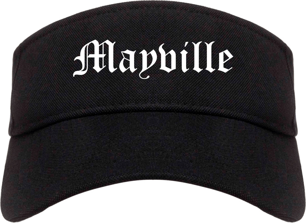 Mayville Wisconsin WI Old English Mens Visor Cap Hat Black