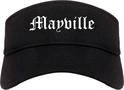 Mayville Wisconsin WI Old English Mens Visor Cap Hat Black