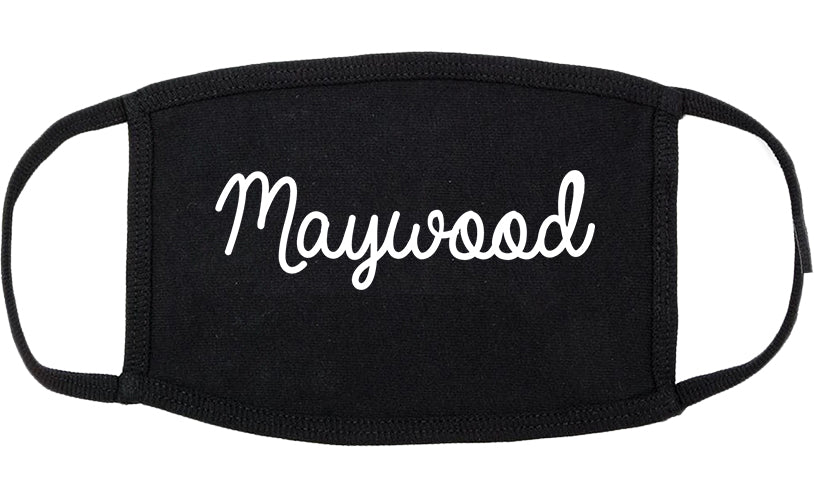 Maywood California CA Script Cotton Face Mask Black