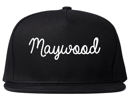 Maywood California CA Script Mens Snapback Hat Black
