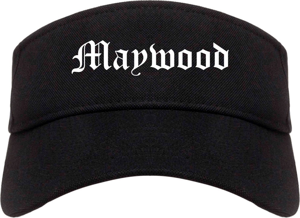 Maywood California CA Old English Mens Visor Cap Hat Black