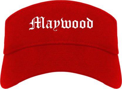Maywood California CA Old English Mens Visor Cap Hat Red