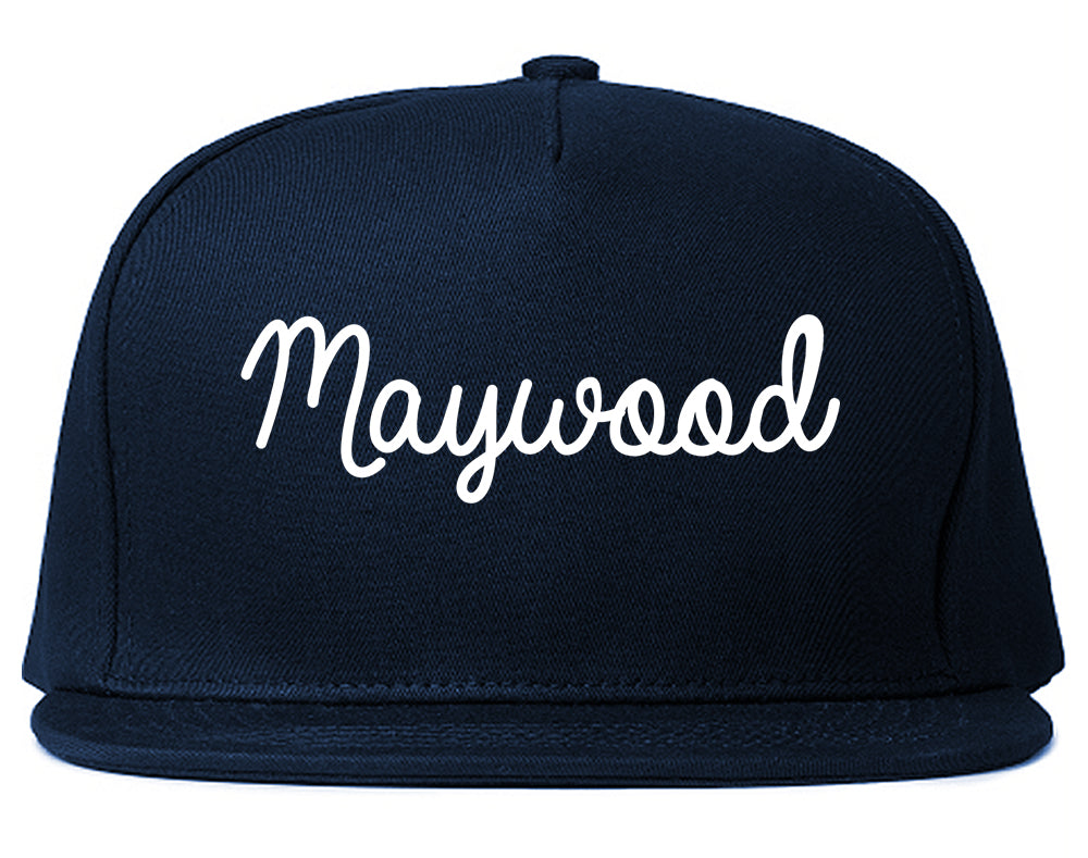 Maywood Illinois IL Script Mens Snapback Hat Navy Blue
