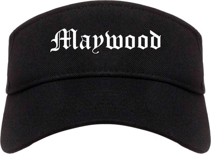 Maywood Illinois IL Old English Mens Visor Cap Hat Black