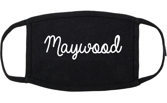 Maywood New Jersey NJ Script Cotton Face Mask Black