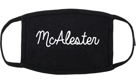 McAlester Oklahoma OK Script Cotton Face Mask Black
