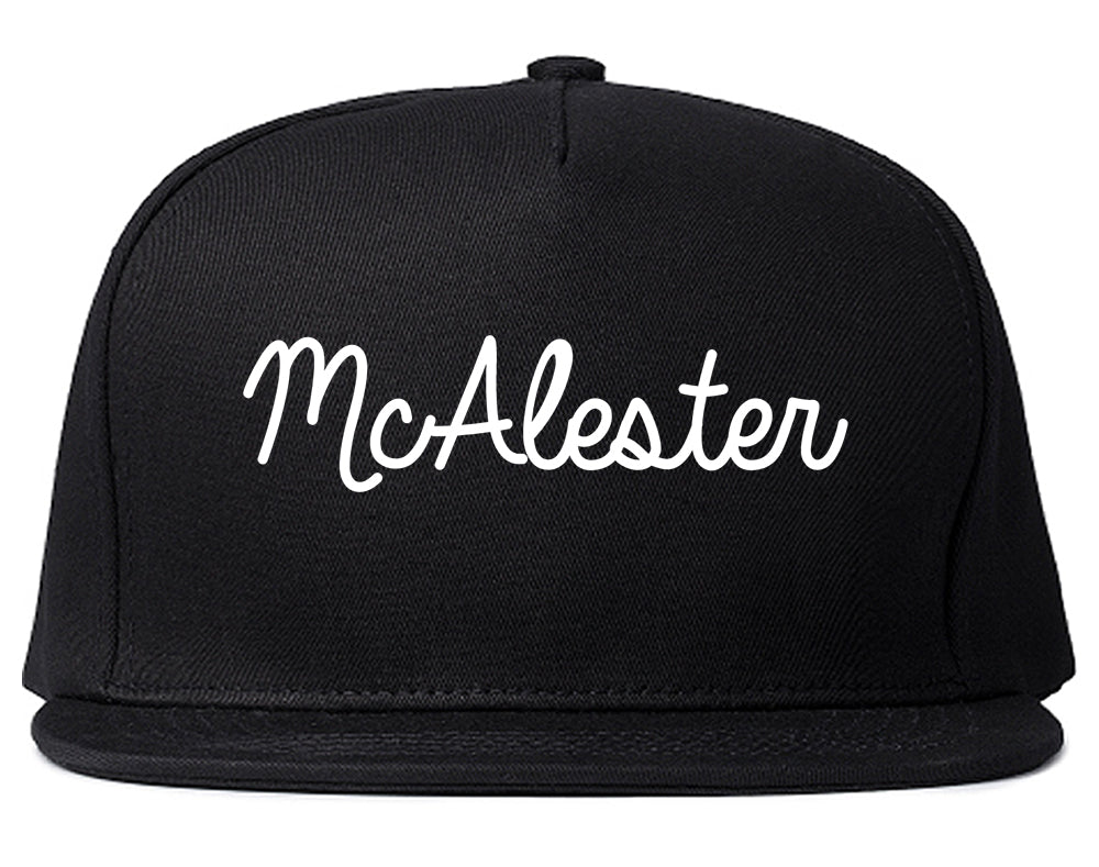 McAlester Oklahoma OK Script Mens Snapback Hat Black