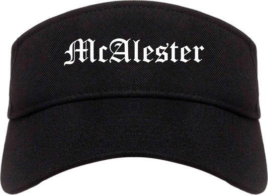 McAlester Oklahoma OK Old English Mens Visor Cap Hat Black