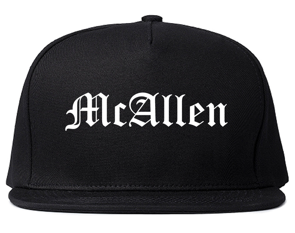 McAllen Texas TX Old English Mens Snapback Hat Black