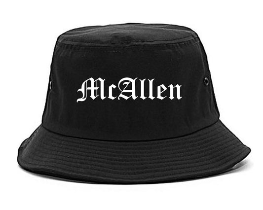 McAllen Texas TX Old English Mens Bucket Hat Black