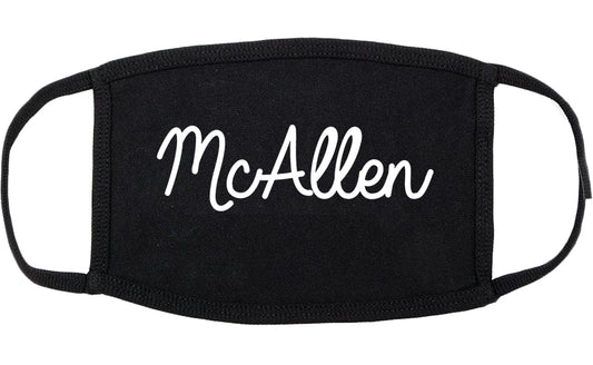 McAllen Texas TX Script Cotton Face Mask Black