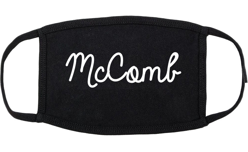 McComb Mississippi MS Script Cotton Face Mask Black