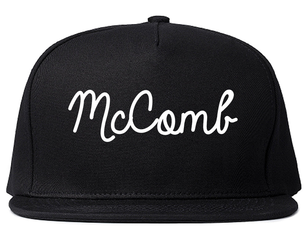 McComb Mississippi MS Script Mens Snapback Hat Black