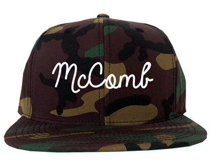 McComb Mississippi MS Script Mens Snapback Hat Army Camo