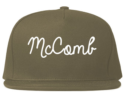 McComb Mississippi MS Script Mens Snapback Hat Grey