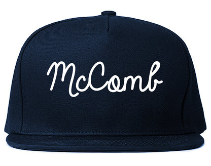 McComb Mississippi MS Script Mens Snapback Hat Navy Blue