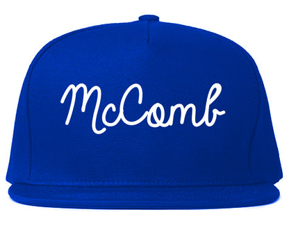 McComb Mississippi MS Script Mens Snapback Hat Royal Blue
