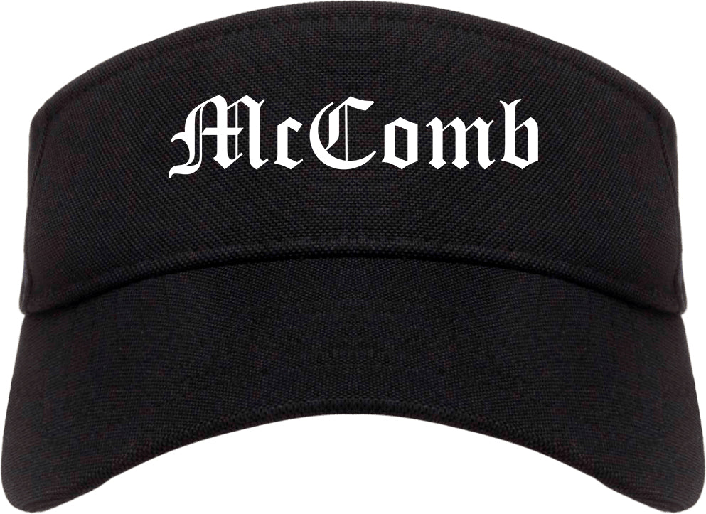 McComb Mississippi MS Old English Mens Visor Cap Hat Black