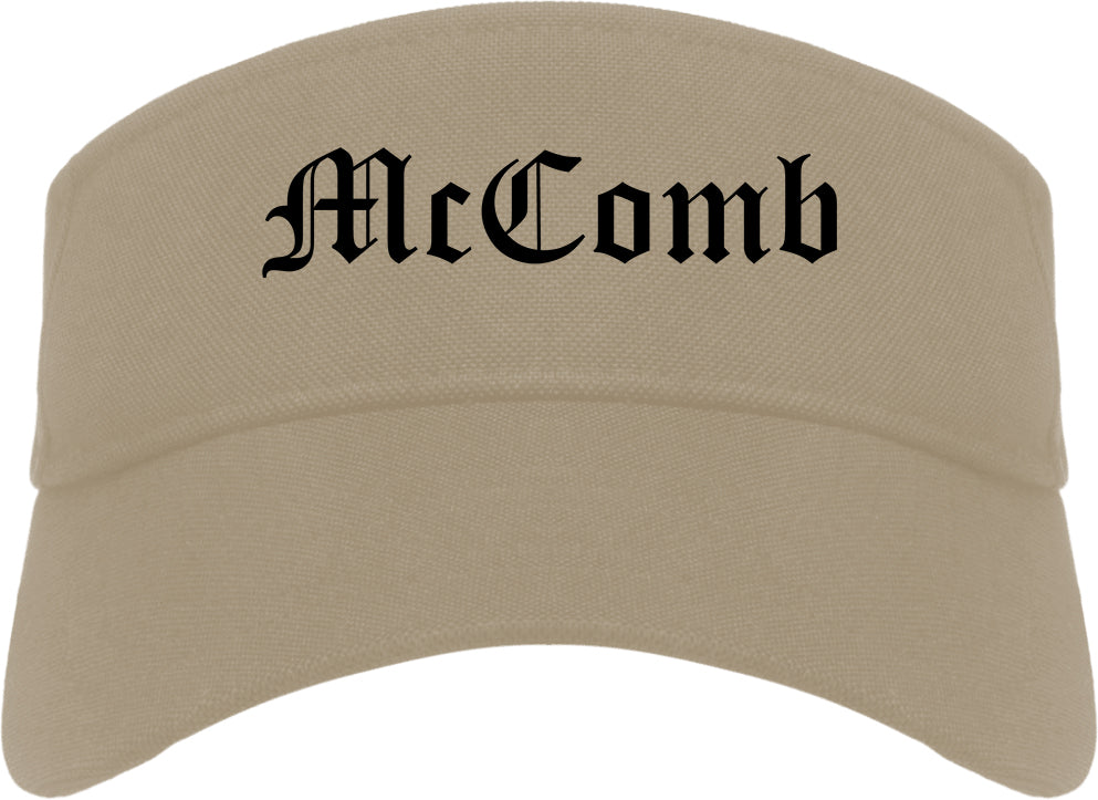 McComb Mississippi MS Old English Mens Visor Cap Hat Khaki