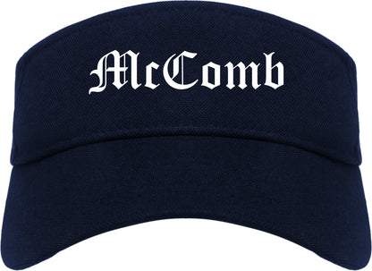 McComb Mississippi MS Old English Mens Visor Cap Hat Navy Blue