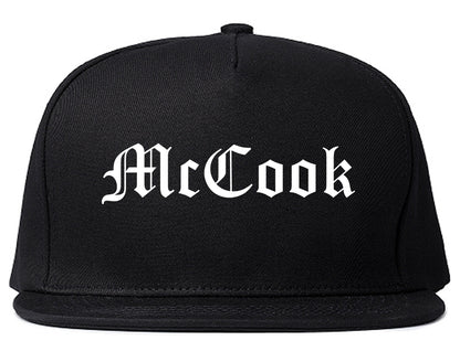 McCook Nebraska NE Old English Mens Snapback Hat Black