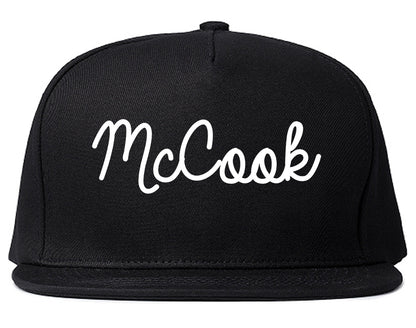 McCook Nebraska NE Script Mens Snapback Hat Black