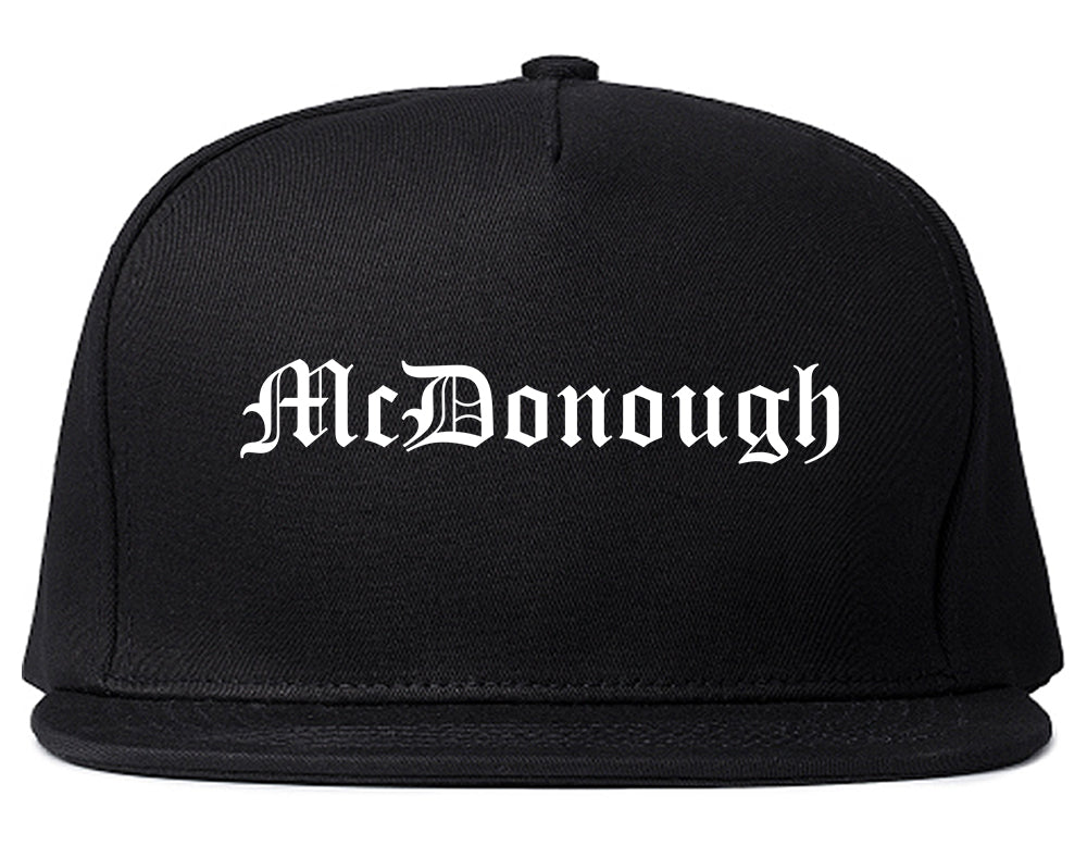 McDonough Georgia GA Old English Mens Snapback Hat Black