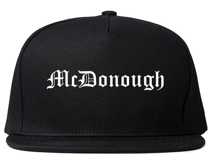 McDonough Georgia GA Old English Mens Snapback Hat Black