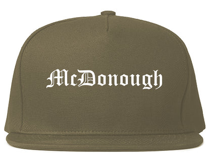 McDonough Georgia GA Old English Mens Snapback Hat Grey