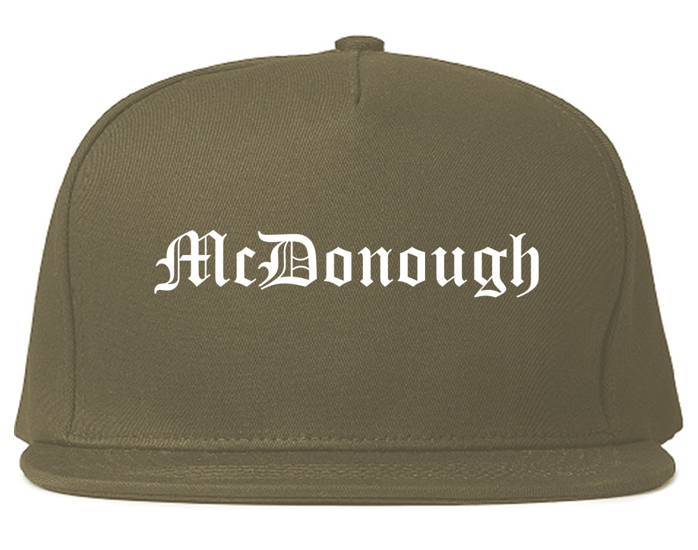 McDonough Georgia GA Old English Mens Snapback Hat Grey