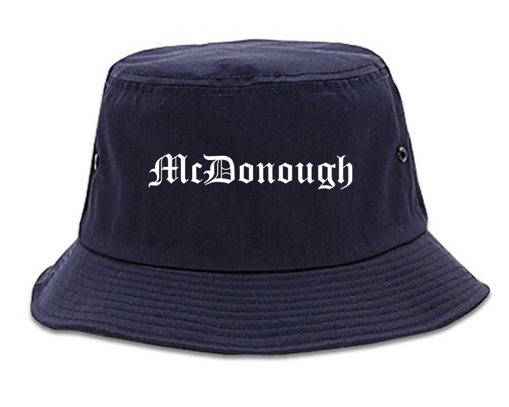 McDonough Georgia GA Old English Mens Bucket Hat Navy Blue