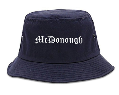 McDonough Georgia GA Old English Mens Bucket Hat Navy Blue