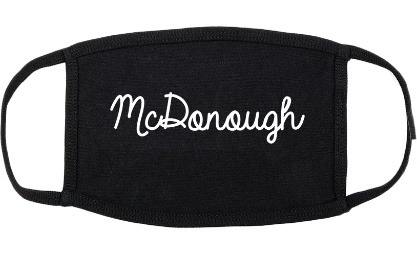 McDonough Georgia GA Script Cotton Face Mask Black