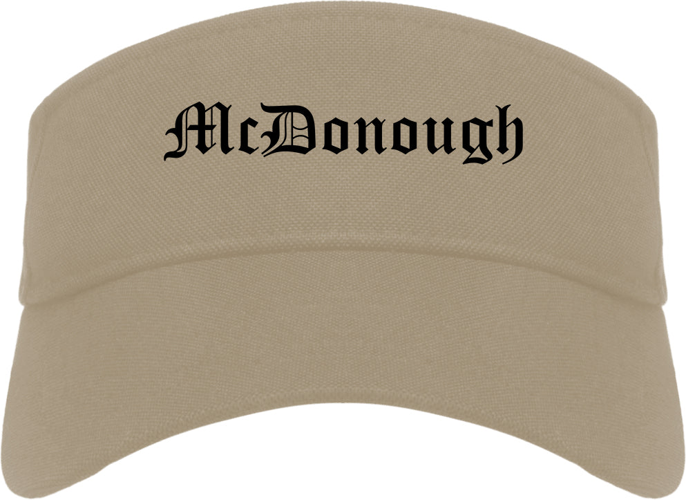 McDonough Georgia GA Old English Mens Visor Cap Hat Khaki