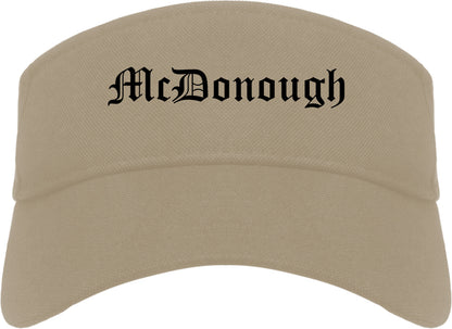 McDonough Georgia GA Old English Mens Visor Cap Hat Khaki