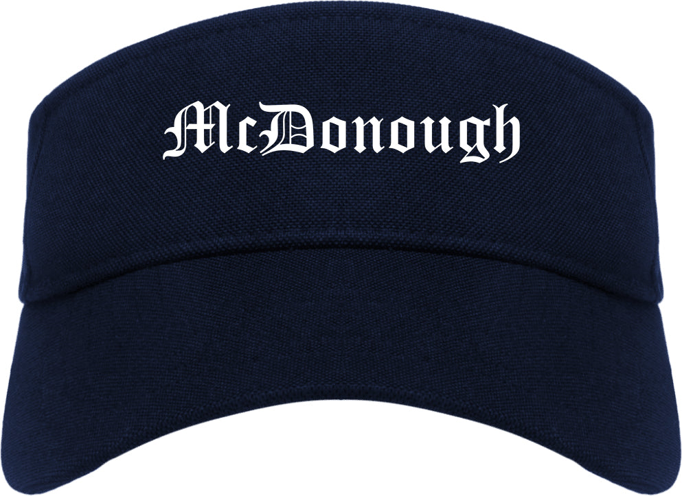 McDonough Georgia GA Old English Mens Visor Cap Hat Navy Blue