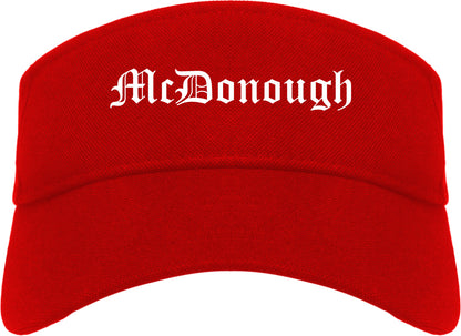 McDonough Georgia GA Old English Mens Visor Cap Hat Red