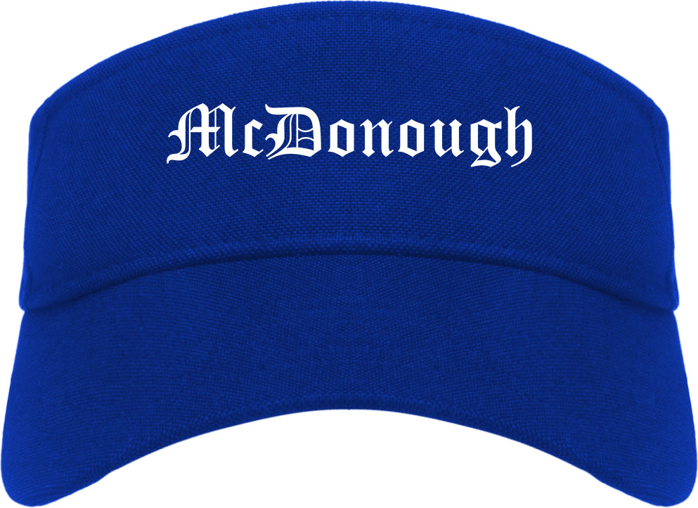 McDonough Georgia GA Old English Mens Visor Cap Hat Royal Blue