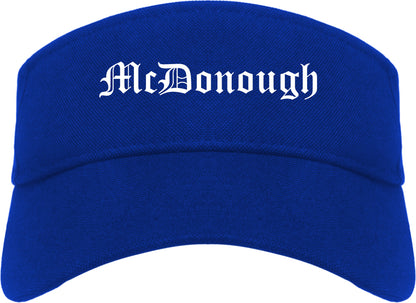 McDonough Georgia GA Old English Mens Visor Cap Hat Royal Blue