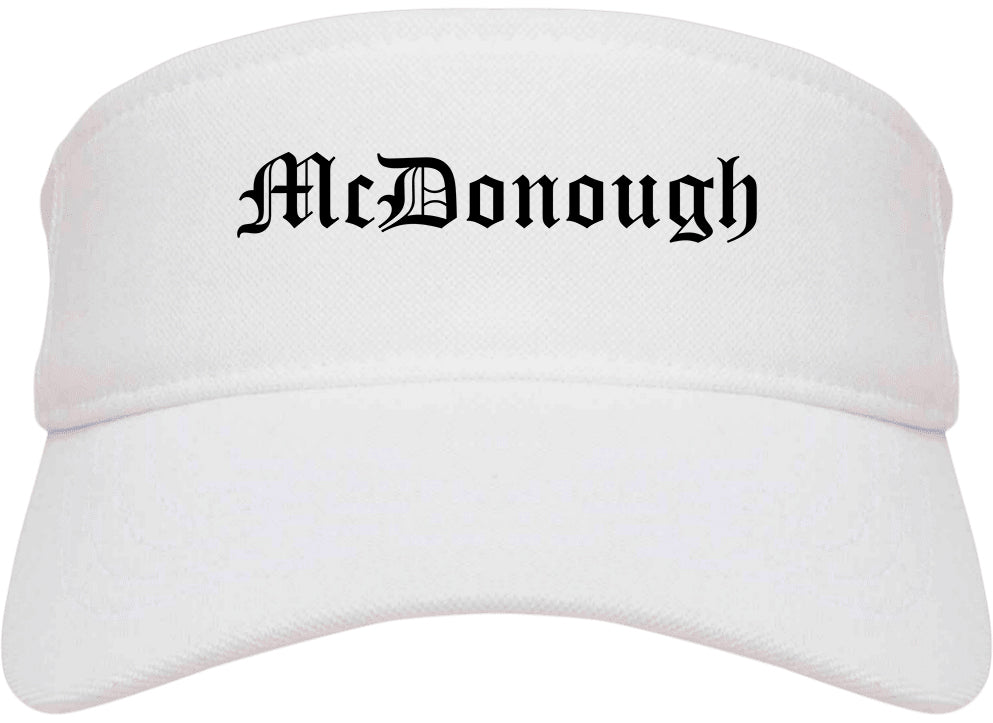 McDonough Georgia GA Old English Mens Visor Cap Hat White