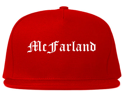 McFarland California CA Old English Mens Snapback Hat Red