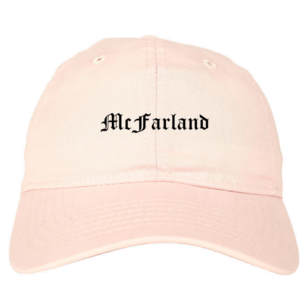 McFarland California CA Old English Mens Dad Hat Baseball Cap Pink