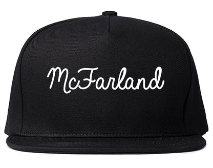 McFarland California CA Script Mens Snapback Hat Black