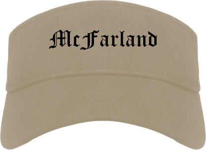McFarland California CA Old English Mens Visor Cap Hat Khaki